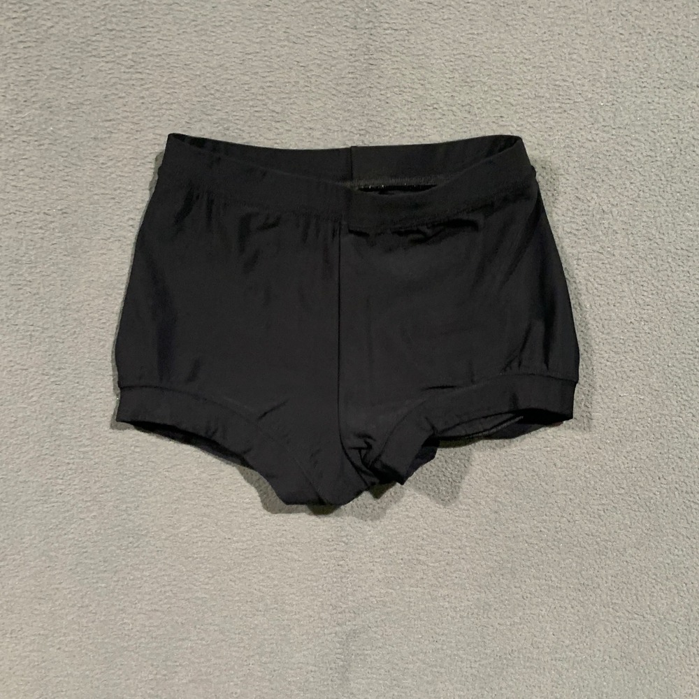 Katrina Activewear Black Dance Gymnastics Booty Shorts Spandex AM USA Made‎